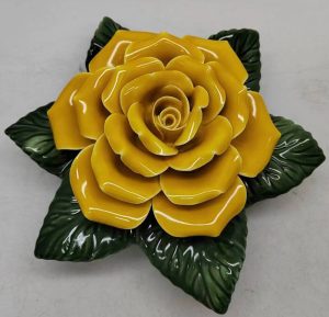 Yellow Rose Ceramic Flowers